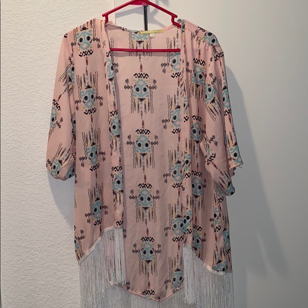 Gianni Bini Aztec Fringe Kimono